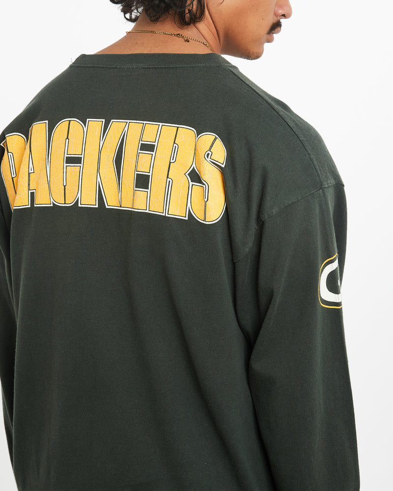 Vintage 90s NFL Green Bay Packers Long Sleeve Tee <br>XL , The Real Deal , newtown, sydney, australia, thrift store, opshop, preloved, secondhand, sustainable, retro, antique, 70s, 80s, 90s, 2000s, 00s, fashion, clothing, streetwear, trendy, garment, style, boutique, store, shop, archive, sale, cheap, best, top