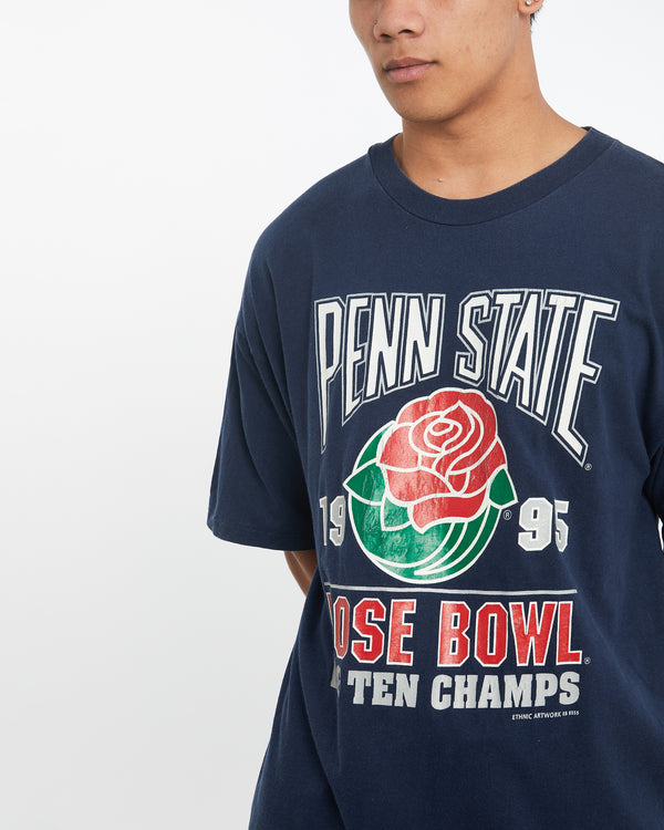 Vintage 1995 NCAA Penn State Nittany Lions Rose Bowl Tee <br>L , The Real Deal , newtown, sydney, australia, thrift store, opshop, preloved, secondhand, sustainable, retro, antique, 70s, 80s, 90s, 2000s, 00s, fashion, clothing, streetwear, trendy, garment, style, boutique, store, shop, archive, sale, cheap, best, top