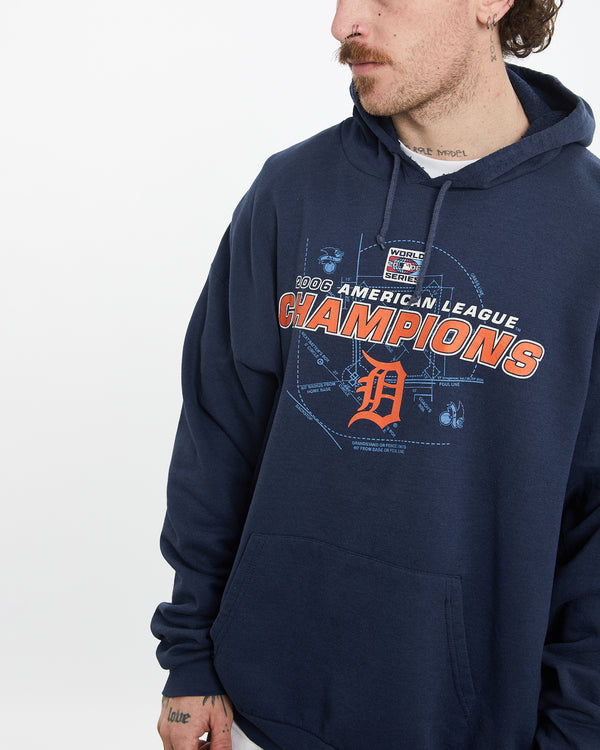 Vintage MLB Detroit Tigers Hooded Sweatshirt <br>L , The Real Deal , newtown, sydney, australia, thrift store, opshop, preloved, secondhand, sustainable, retro, antique, 70s, 80s, 90s, 2000s, 00s, fashion, clothing, streetwear, trendy, garment, style, boutique, store, shop, archive, sale, cheap, best, top