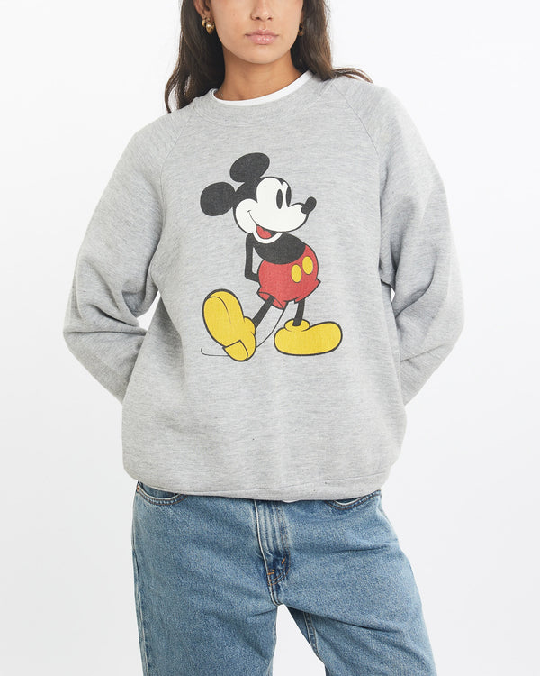 Vintage, 80s, Disney, Mickey, Mouse, Sweatshirt, The Real Deal, size small, colour Grey, newtown, sydney, australia, thrift store, opshop, preloved, secondhand, sustainable, retro, antique, 70s, 80s, 90s, 2000s, 00s, fashion, clothing, streetwear, trendy, garment, style, boutique, store, shop, archive, sale, cheap, best, top, Sweats and hoodies