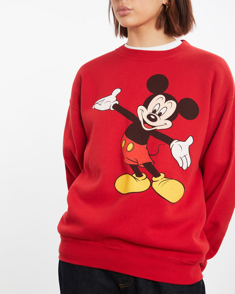 Vintage 90s Disney Mickey Mouse Sweatshirt <br>M , The Real Deal , newtown, sydney, australia, thrift store, opshop, preloved, secondhand, sustainable, retro, antique, 70s, 80s, 90s, 2000s, 00s, fashion, clothing, streetwear, trendy, garment, style, boutique, store, shop, archive, sale, cheap, best, top