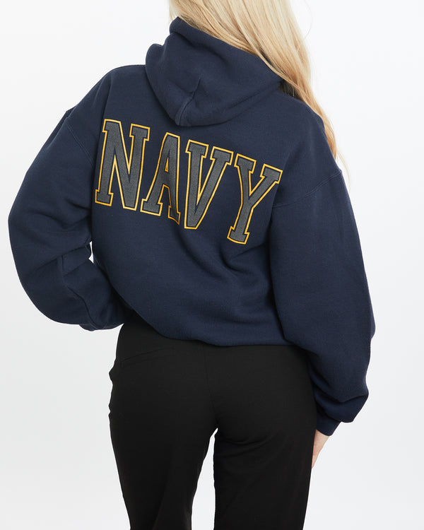 Vintage 90s United States Navy Hooded Sweatshirt <br>XS