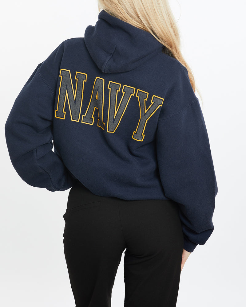 Vintage 90s United States Navy Hooded Sweatshirt <br>XS , The Real Deal , newtown, sydney, australia, thrift store, opshop, preloved, secondhand, sustainable, retro, antique, 70s, 80s, 90s, 2000s, 00s, fashion, clothing, streetwear, trendy, garment, style, boutique, store, shop, archive, sale, cheap, best, top