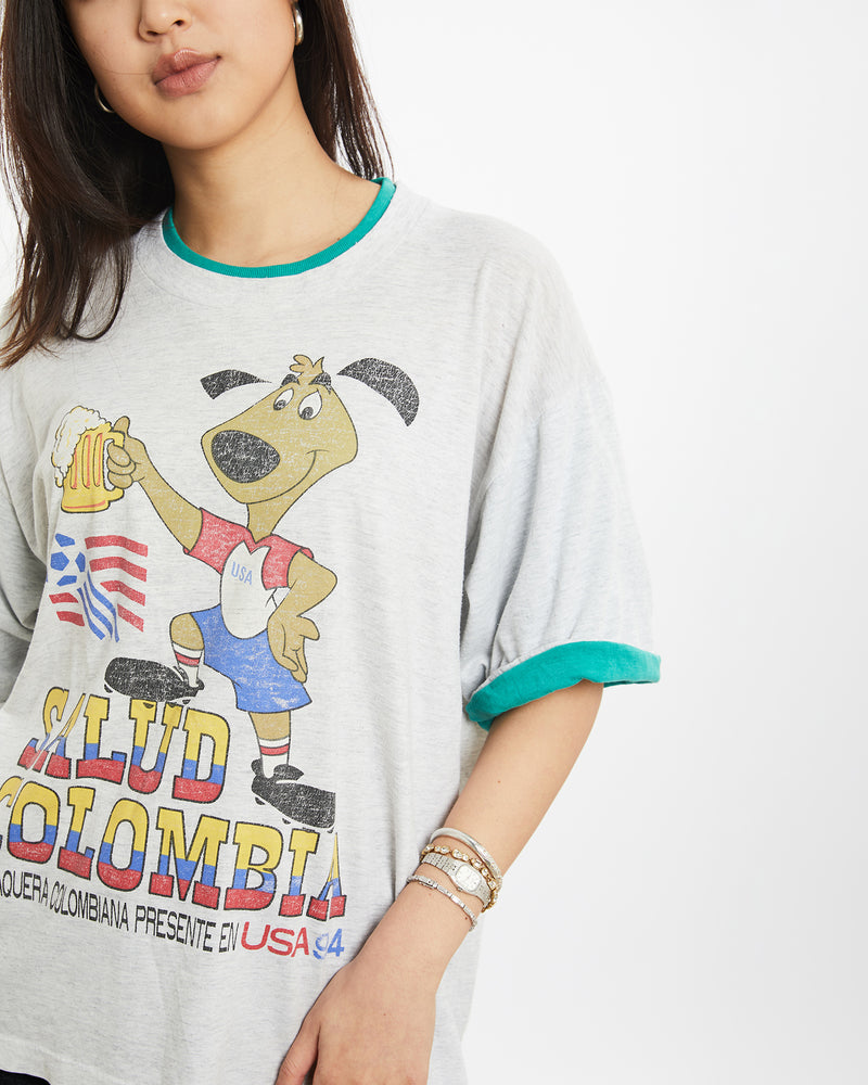 Vintage 1994 USA FIFA World Cup 'Colombia' Tee <br>S , The Real Deal , newtown, sydney, australia, thrift store, opshop, preloved, secondhand, sustainable, retro, antique, 70s, 80s, 90s, 2000s, 00s, fashion, clothing, streetwear, trendy, garment, style, boutique, store, shop, archive, sale, cheap, best, top