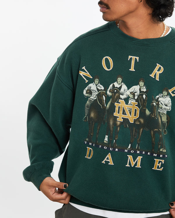 Vintage 90s University of Notre Dame Sweatshirt <br>L , The Real Deal , newtown, sydney, australia, thrift store, opshop, preloved, secondhand, sustainable, retro, antique, 70s, 80s, 90s, 2000s, 00s, fashion, clothing, streetwear, trendy, garment, style, boutique, store, shop, archive, sale, cheap, best, top