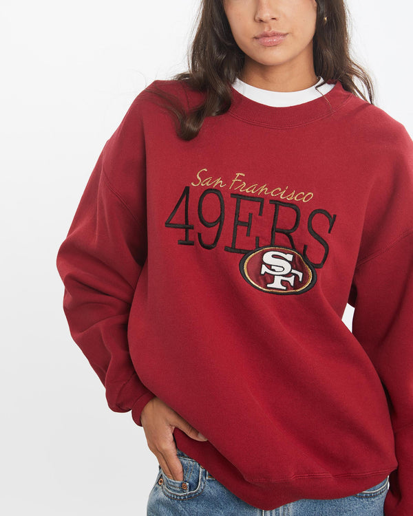 Vintage, 90s, NFL, San, Francisco, 49ers, Sweatshirt, The Real Deal, size medium, colour Red, newtown, sydney, australia, thrift store, opshop, preloved, secondhand, sustainable, retro, antique, 70s, 80s, 90s, 2000s, 00s, fashion, clothing, streetwear, trendy, garment, style, boutique, store, shop, archive, sale, cheap, best, top, Sweats and hoodies