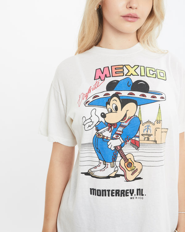 Vintage 80s Disney Mickey Mouse Mexico Tee <br>XS , The Real Deal , newtown, sydney, australia, thrift store, opshop, preloved, secondhand, sustainable, retro, antique, 70s, 80s, 90s, 2000s, 00s, fashion, clothing, streetwear, trendy, garment, style, boutique, store, shop, archive, sale, cheap, best, top