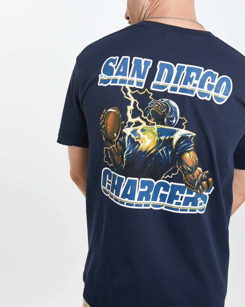 Vintage NFL San Diego Chargers Tee <br>L , The Real Deal , newtown, sydney, australia, thrift store, opshop, preloved, secondhand, sustainable, retro, antique, 70s, 80s, 90s, 2000s, 00s, fashion, clothing, streetwear, trendy, garment, style, boutique, store, shop, archive, sale, cheap, best, top