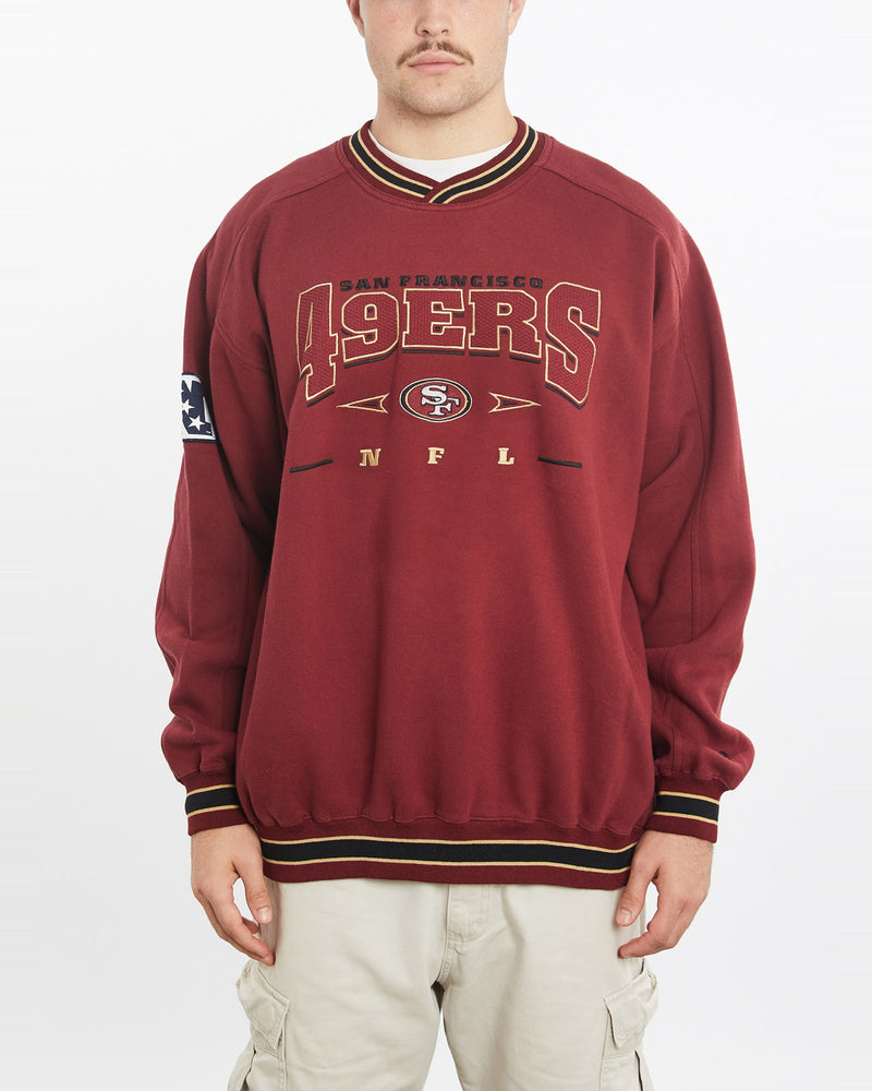 Vintage, 90s, NFL, San, Francisco, 49ers, Sweatshirt, The Real Deal, size extra large, colour Burgundy, newtown, sydney, australia, thrift store, opshop, preloved, secondhand, sustainable, retro, antique, 70s, 80s, 90s, 2000s, 00s, fashion, clothing, streetwear, trendy, garment, style, boutique, store, shop, archive, sale, cheap, best, top, Sweats and hoodies