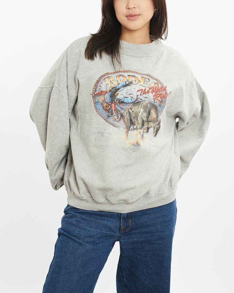 Vintage 90s Rodeo Sweatshirt <br>S , The Real Deal , newtown, sydney, australia, thrift store, opshop, preloved, secondhand, sustainable, retro, antique, 70s, 80s, 90s, 2000s, 00s, fashion, clothing, streetwear, trendy, garment, style, boutique, store, shop, archive, sale, cheap, best, top