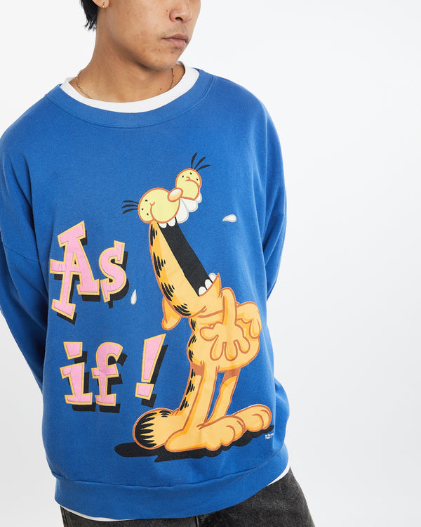 Vintage 90s Garfield Cartoon Sweatshirt <br>XL , The Real Deal , newtown, sydney, australia, thrift store, opshop, preloved, secondhand, sustainable, retro, antique, 70s, 80s, 90s, 2000s, 00s, fashion, clothing, streetwear, trendy, garment, style, boutique, store, shop, archive, sale, cheap, best, top