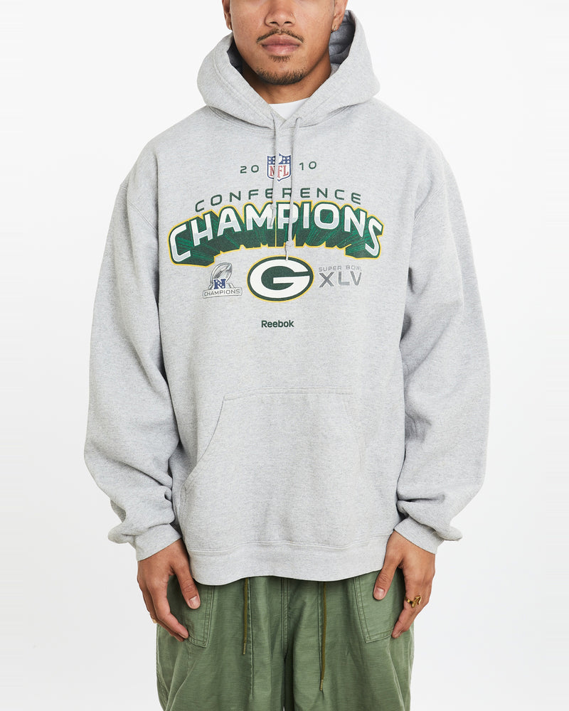 Vintage NFL Green Bay Packers Super Bowl Hooded Sweatshirt <br>XL , The Real Deal , newtown, sydney, australia, thrift store, opshop, preloved, secondhand, sustainable, retro, antique, 70s, 80s, 90s, 2000s, 00s, fashion, clothing, streetwear, trendy, garment, style, boutique, store, shop, archive, sale, cheap, best, top