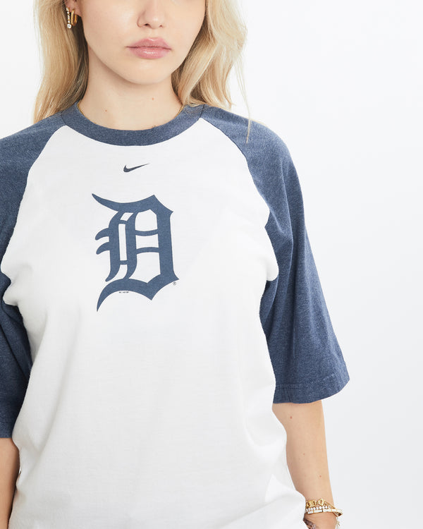 Vintage Nike MLB Detroit Tigers Raglan Tee <br>S , The Real Deal , newtown, sydney, australia, thrift store, opshop, preloved, secondhand, sustainable, retro, antique, 70s, 80s, 90s, 2000s, 00s, fashion, clothing, streetwear, trendy, garment, style, boutique, store, shop, archive, sale, cheap, best, top