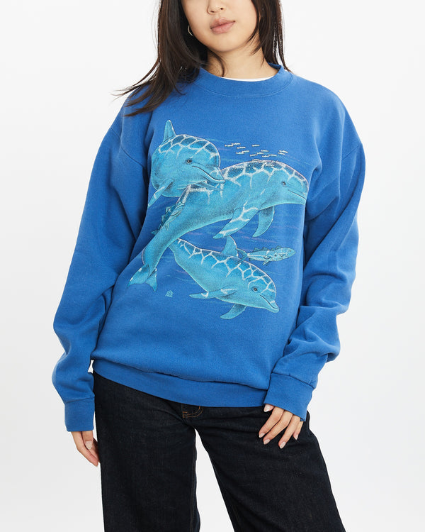 Vintage 1994 Dolphin Wildlife Sweatshirt <br>S , The Real Deal , newtown, sydney, australia, thrift store, opshop, preloved, secondhand, sustainable, retro, antique, 70s, 80s, 90s, 2000s, 00s, fashion, clothing, streetwear, trendy, garment, style, boutique, store, shop, archive, sale, cheap, best, top