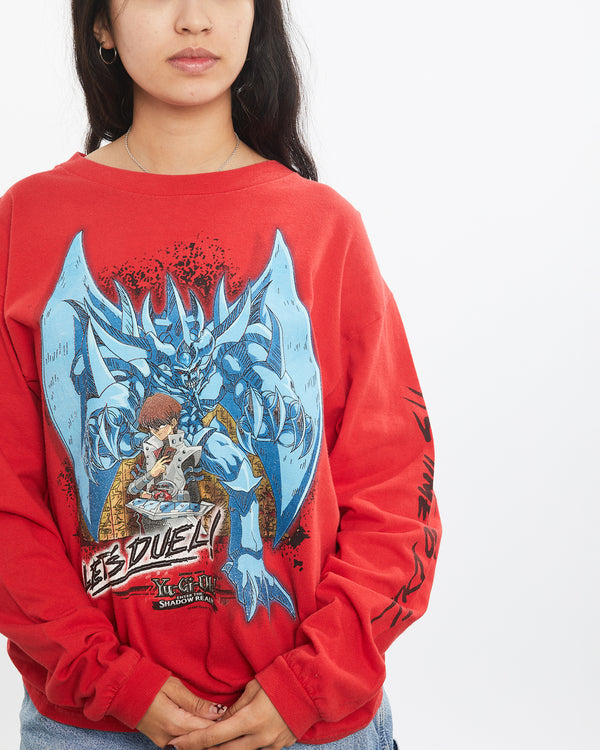 Vintage 1996 Yu-Gi-Oh Long Sleeve Tee <br>XS , The Real Deal , newtown, sydney, australia, thrift store, opshop, preloved, secondhand, sustainable, retro, antique, 70s, 80s, 90s, 2000s, 00s, fashion, clothing, streetwear, trendy, garment, style, boutique, store, shop, archive, sale, cheap, best, top