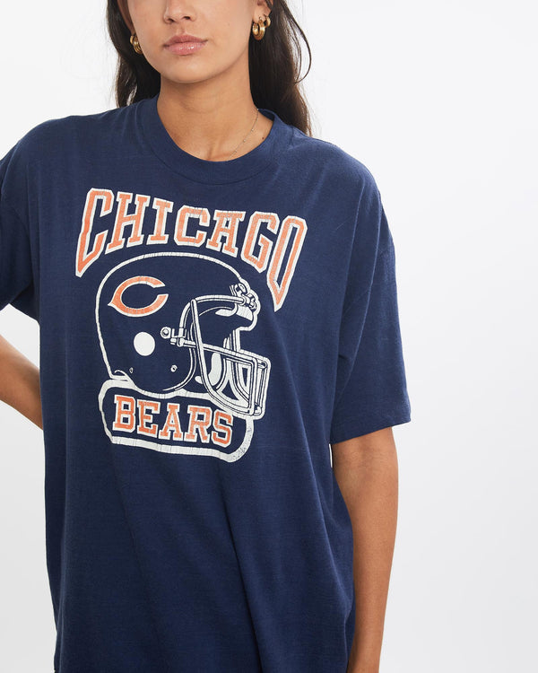 Vintage, 80s, NFL, Chicago, Bears, Tee, The Real Deal, size small, colour Navy, newtown, sydney, australia, thrift store, opshop, preloved, secondhand, sustainable, retro, antique, 70s, 80s, 90s, 2000s, 00s, fashion, clothing, streetwear, trendy, garment, style, boutique, store, shop, archive, sale, cheap, best, top, T-Shirts