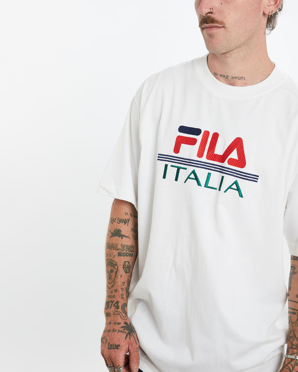 Vintage 90s Fila Italia Tee <br>L , The Real Deal , newtown, sydney, australia, thrift store, opshop, preloved, secondhand, sustainable, retro, antique, 70s, 80s, 90s, 2000s, 00s, fashion, clothing, streetwear, trendy, garment, style, boutique, store, shop, archive, sale, cheap, best, top