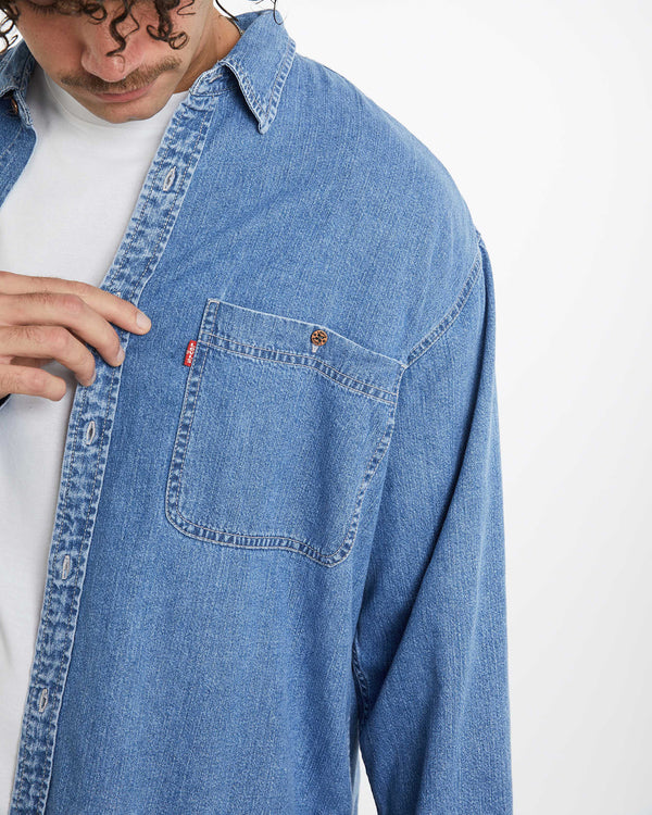 Vintage 90s Levi's Denim Button Up Shirt <br>XL , The Real Deal , newtown, sydney, australia, thrift store, opshop, preloved, secondhand, sustainable, retro, antique, 70s, 80s, 90s, 2000s, 00s, fashion, clothing, streetwear, trendy, garment, style, boutique, store, shop, archive, sale, cheap, best, top