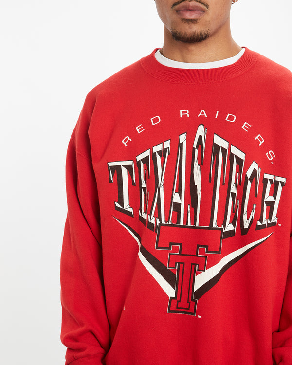 Vintage 90s NCAA Texas Tech Red Raiders Sweatshirt <br>XL , The Real Deal , newtown, sydney, australia, thrift store, opshop, preloved, secondhand, sustainable, retro, antique, 70s, 80s, 90s, 2000s, 00s, fashion, clothing, streetwear, trendy, garment, style, boutique, store, shop, archive, sale, cheap, best, top