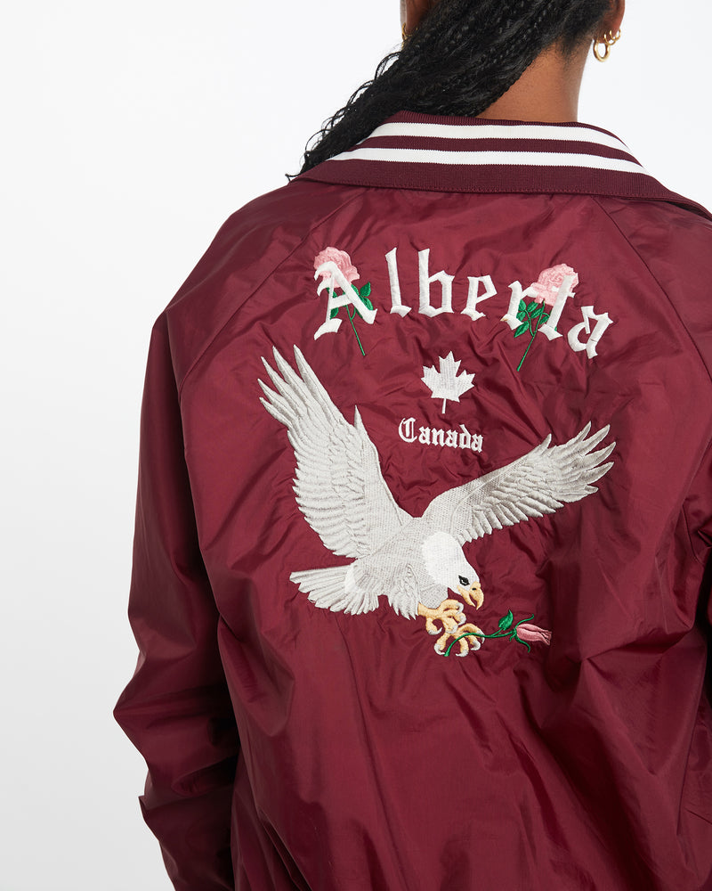 Vintage 70s Embroidered 'Alberta Canada' Varsity Jacket <br>M