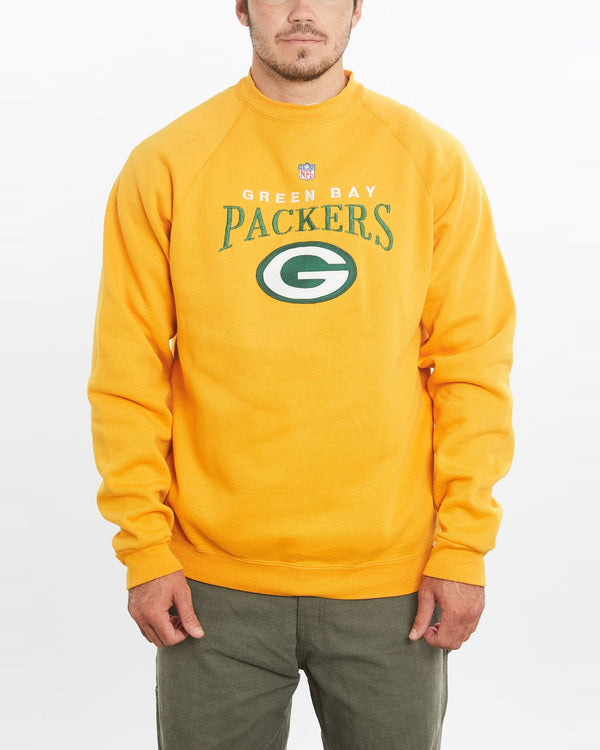 Vintage, 90s, NFL, Green, Bay, Packers, Sweatshirt, The Real Deal, size large, colour Yellow, newtown, sydney, australia, thrift store, opshop, preloved, secondhand, sustainable, retro, antique, 70s, 80s, 90s, 2000s, 00s, fashion, clothing, streetwear, trendy, garment, style, boutique, store, shop, archive, sale, cheap, best, top, Sweats and hoodies