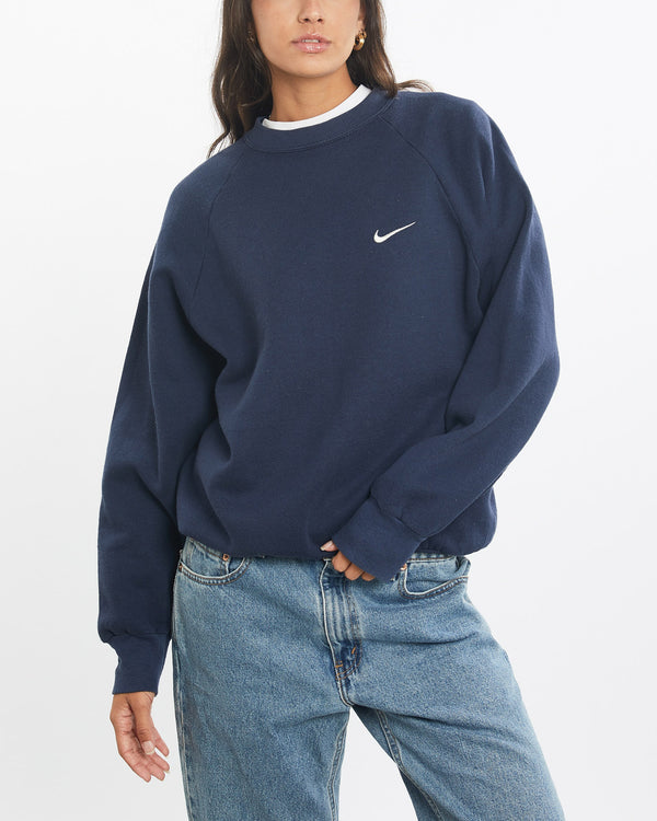 Vintage, 90s, Nike, Sweatshirt, The Real Deal, size small, colour Navy, newtown, sydney, australia, thrift store, opshop, preloved, secondhand, sustainable, retro, antique, 70s, 80s, 90s, 2000s, 00s, fashion, clothing, streetwear, trendy, garment, style, boutique, store, shop, archive, sale, cheap, best, top, Sweats and hoodies