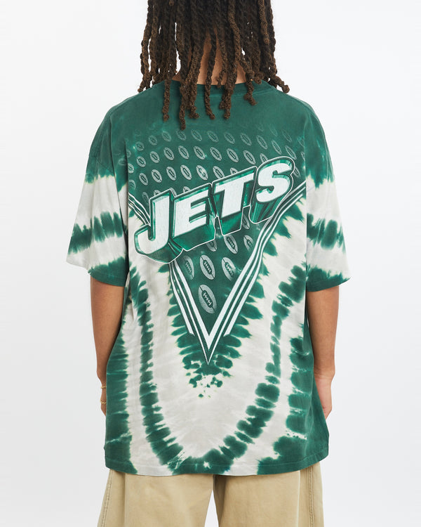 Vintage NFL New York Jets Tie Dye Tee <br>XL , The Real Deal , newtown, sydney, australia, thrift store, opshop, preloved, secondhand, sustainable, retro, antique, 70s, 80s, 90s, 2000s, 00s, fashion, clothing, streetwear, trendy, garment, style, boutique, store, shop, archive, sale, cheap, best, top