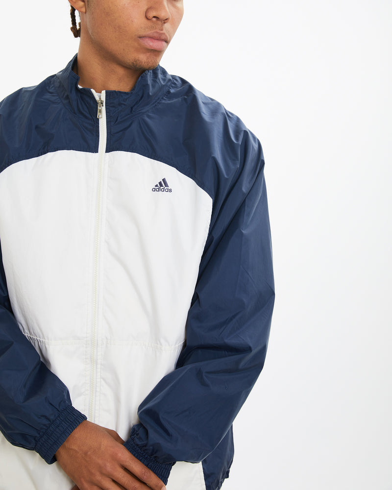 Vintage 90s Adidas Windbreaker Jacket <br>XL , The Real Deal , newtown, sydney, australia, thrift store, opshop, preloved, secondhand, sustainable, retro, antique, 70s, 80s, 90s, 2000s, 00s, fashion, clothing, streetwear, trendy, garment, style, boutique, store, shop, archive, sale, cheap, best, top