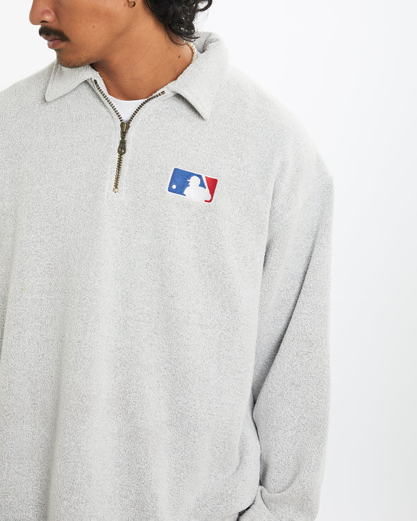 Vintage 90s MLB Quarter Zip Fleece Sweatshirt <br>L