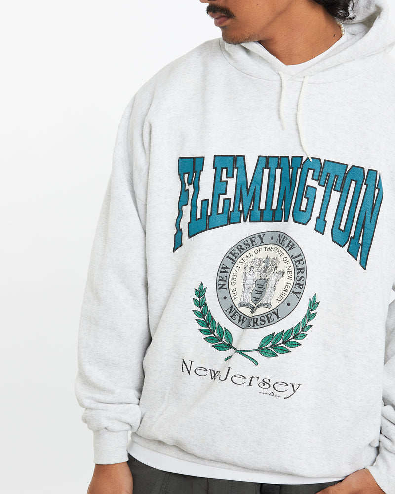 Vintage 1995 Flemington, New Jersey Hooded Sweatshirt <br>L