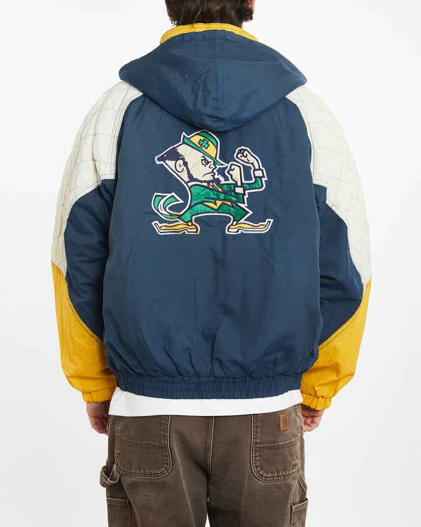 Vintage 90s Starter NCAA Notre Dame Fighting Irish Jacket <br>XL , The Real Deal , newtown, sydney, australia, thrift store, opshop, preloved, secondhand, sustainable, retro, antique, 70s, 80s, 90s, 2000s, 00s, fashion, clothing, streetwear, trendy, garment, style, boutique, store, shop, archive, sale, cheap, best, top