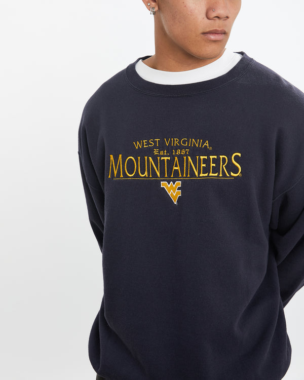 Vintage NCAA West Virginia Mountaineers Sweatshirt <br>L , The Real Deal , newtown, sydney, australia, thrift store, opshop, preloved, secondhand, sustainable, retro, antique, 70s, 80s, 90s, 2000s, 00s, fashion, clothing, streetwear, trendy, garment, style, boutique, store, shop, archive, sale, cheap, best, top