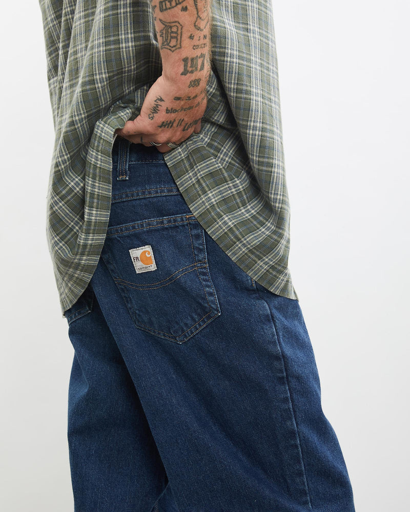 Vintage, Carhartt, Denim, Pants, The Real Deal, size 30", colour Blue, newtown, sydney, australia, thrift store, opshop, preloved, secondhand, sustainable, retro, antique, 70s, 80s, 90s, 2000s, 00s, fashion, clothing, streetwear, trendy, garment, style, boutique, store, shop, archive, sale, cheap, best, top, Pants