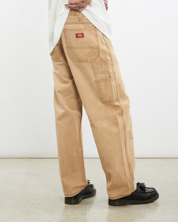 Vintage, Dickies, Carpenter, Pants, The Real Deal, size 30", colour Beige, newtown, sydney, australia, thrift store, opshop, preloved, secondhand, sustainable, retro, antique, 70s, 80s, 90s, 2000s, 00s, fashion, clothing, streetwear, trendy, garment, style, boutique, store, shop, archive, sale, cheap, best, top, Pants