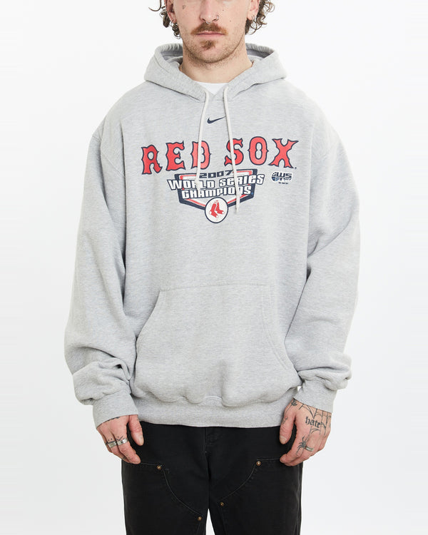 Vintage Nike MLB Boston Red Sox Hooded Sweatshirt <br>L , The Real Deal , newtown, sydney, australia, thrift store, opshop, preloved, secondhand, sustainable, retro, antique, 70s, 80s, 90s, 2000s, 00s, fashion, clothing, streetwear, trendy, garment, style, boutique, store, shop, archive, sale, cheap, best, top