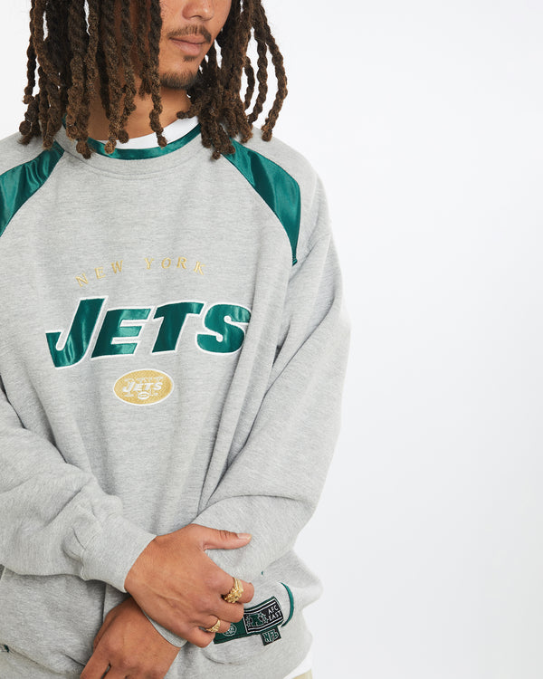 Vintage NFL New York Jets Sweatshirt <br>L , The Real Deal , newtown, sydney, australia, thrift store, opshop, preloved, secondhand, sustainable, retro, antique, 70s, 80s, 90s, 2000s, 00s, fashion, clothing, streetwear, trendy, garment, style, boutique, store, shop, archive, sale, cheap, best, top