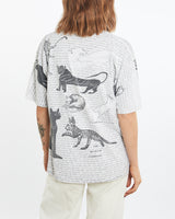 Vintage 90s Cats in Art History All Over Print Tee <br>M