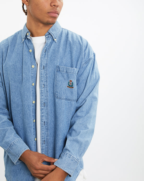 Vintage 90s Chaps Ralph Lauren Denim Button Up Shirt <br>XL