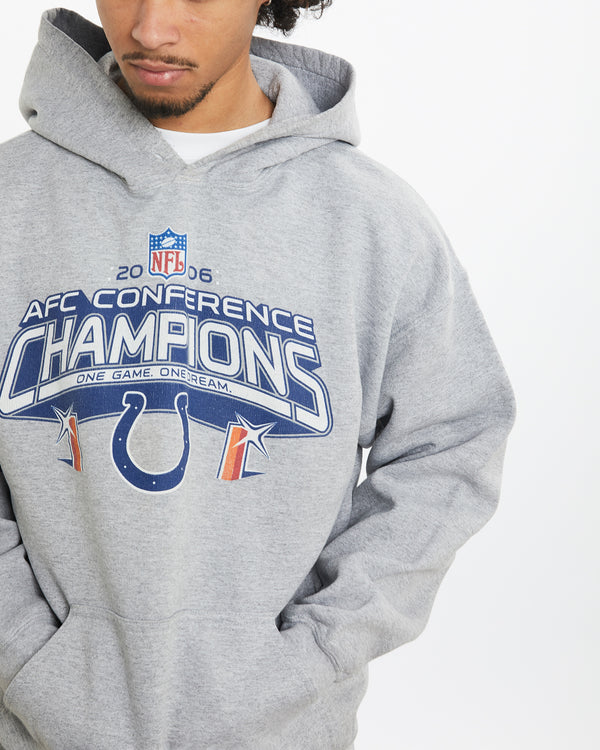 Vintage NFL Indianapolis Colts Hooded Sweatshirt <br>M , The Real Deal , newtown, sydney, australia, thrift store, opshop, preloved, secondhand, sustainable, retro, antique, 70s, 80s, 90s, 2000s, 00s, fashion, clothing, streetwear, trendy, garment, style, boutique, store, shop, archive, sale, cheap, best, top