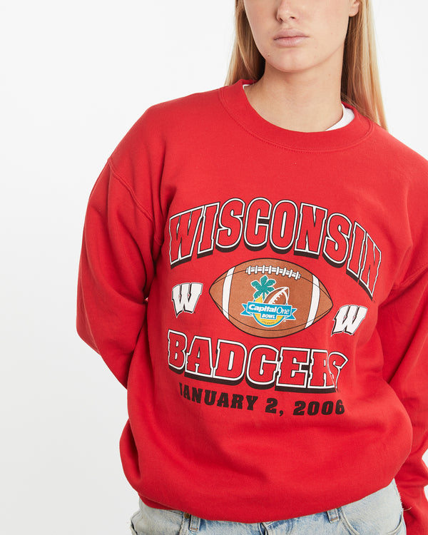 Vintage NCAA Wisconsin Badgers Sweatshirt <br>M , The Real Deal , newtown, sydney, australia, thrift store, opshop, preloved, secondhand, sustainable, retro, antique, 70s, 80s, 90s, 2000s, 00s, fashion, clothing, streetwear, trendy, garment, style, boutique, store, shop, archive, sale, cheap, best, top