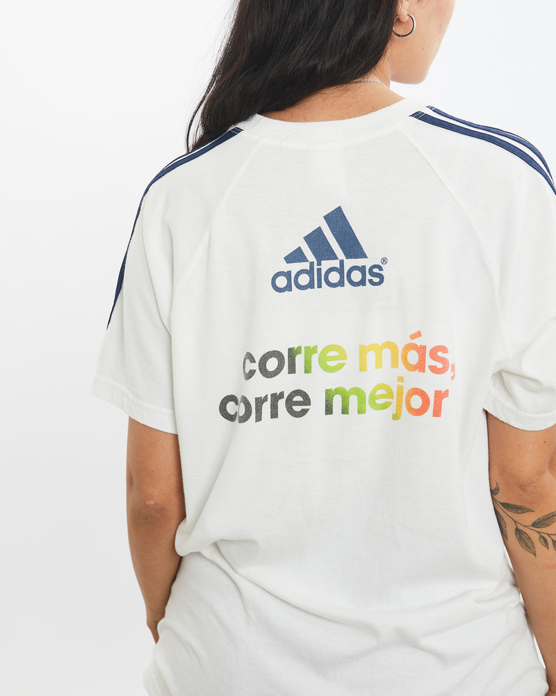 Vintage 90s Adidas 'Run More, Run Better' Tee <br>XS