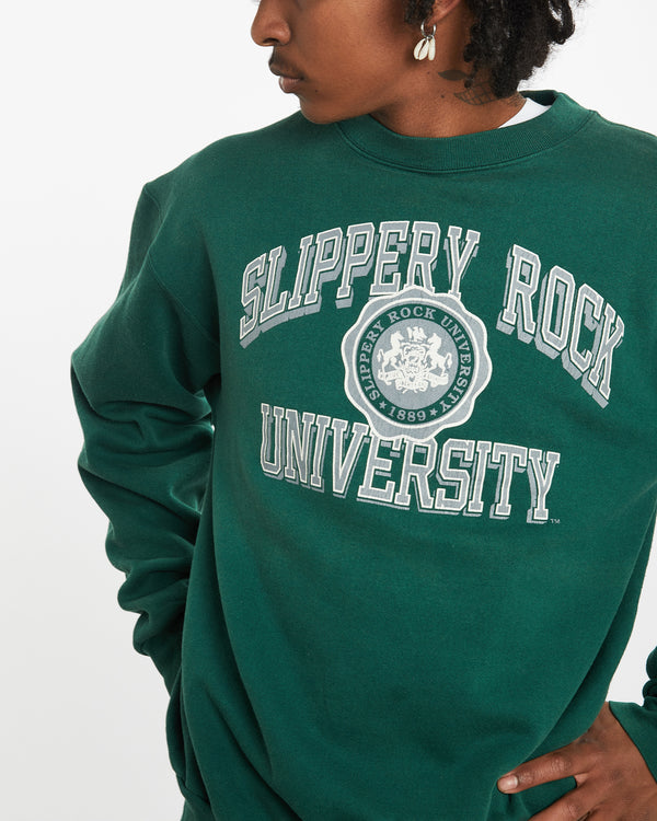 Vintage 90s Slippery Rock University Sweatshirt <br>L , The Real Deal , newtown, sydney, australia, thrift store, opshop, preloved, secondhand, sustainable, retro, antique, 70s, 80s, 90s, 2000s, 00s, fashion, clothing, streetwear, trendy, garment, style, boutique, store, shop, archive, sale, cheap, best, top