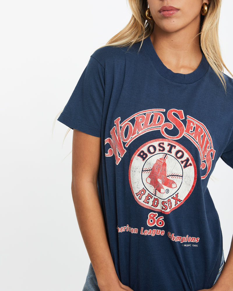 Vintage 1986 MLB Boston Red Sox Tee <br>XS , The Real Deal , newtown, sydney, australia, thrift store, opshop, preloved, secondhand, sustainable, retro, antique, 70s, 80s, 90s, 2000s, 00s, fashion, clothing, streetwear, trendy, garment, style, boutique, store, shop, archive, sale, cheap, best, top