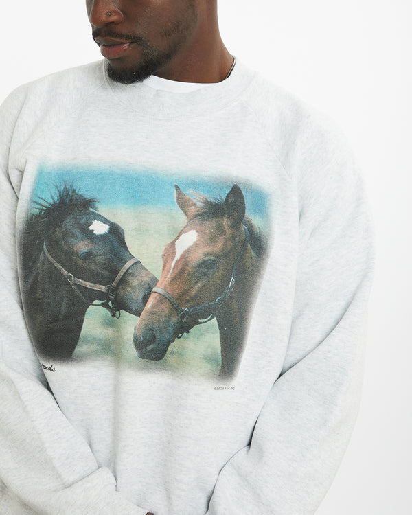 Vintage 90s Horse Wildlife Sweatshirt <br>L