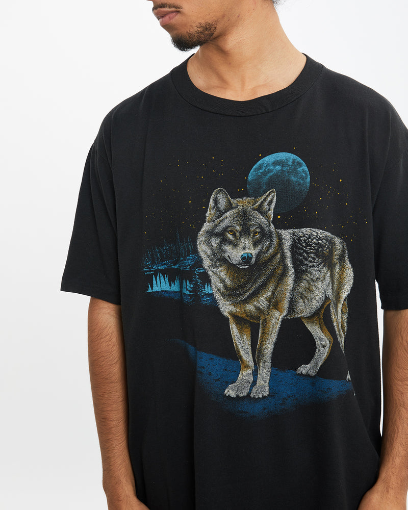 Vintage 1987 Wolf Wildlife Tee <br>M , The Real Deal , newtown, sydney, australia, thrift store, opshop, preloved, secondhand, sustainable, retro, antique, 70s, 80s, 90s, 2000s, 00s, fashion, clothing, streetwear, trendy, garment, style, boutique, store, shop, archive, sale, cheap, best, top