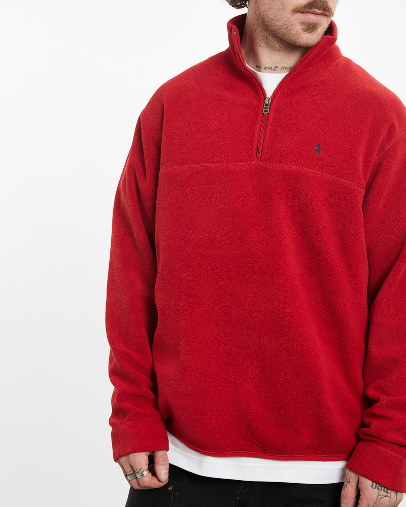 Vintage 90s Polo Ralph Lauren Quarter Zip Fleece Sweatshirt <br>L