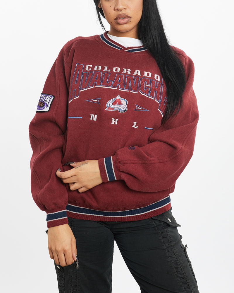 Vintage 90s NHL Colorado Avalanche Sweatshirt <br>S , The Real Deal , newtown, sydney, australia, thrift store, opshop, preloved, secondhand, sustainable, retro, antique, 70s, 80s, 90s, 2000s, 00s, fashion, clothing, streetwear, trendy, garment, style, boutique, store, shop, archive, sale, cheap, best, top