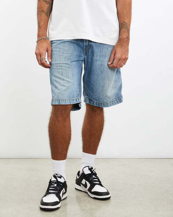 Vintage, Levi's, Denim, Carpenter, Shorts, The Real Deal, size 36", colour Blue, newtown, sydney, australia, thrift store, opshop, preloved, secondhand, sustainable, retro, antique, 70s, 80s, 90s, 2000s, 00s, fashion, clothing, streetwear, trendy, garment, style, boutique, store, shop, archive, sale, cheap, best, top, Shorts