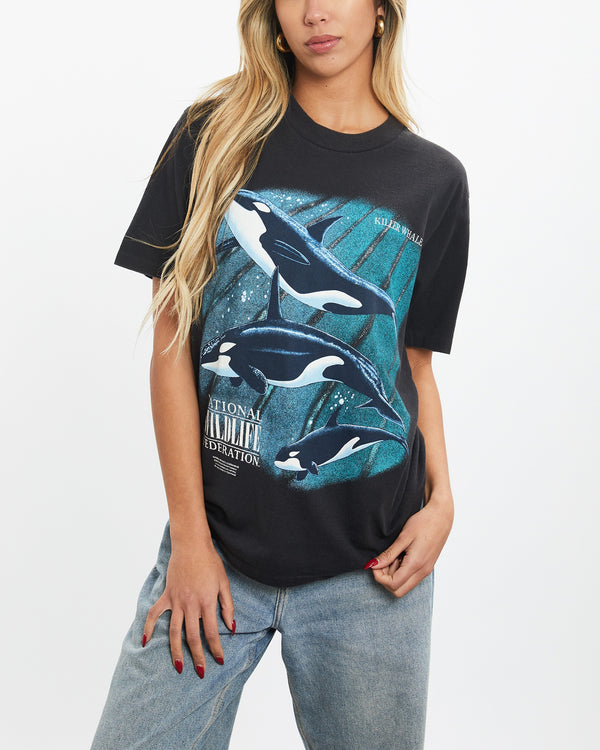 Vintage 1990 Wildlife Killer Whale Tee <br>XS