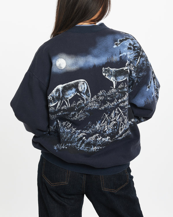 Vintage 90s Wolf Wildlife Sweatshirt <br>S